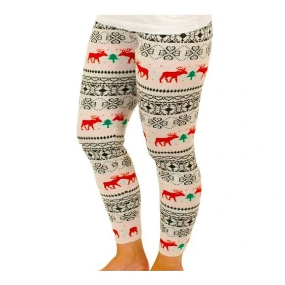 Sweggings‎ Size Large Christmas Sweater Knit Leggings Festive Cozy Holiday Style - Picture 1 of 5